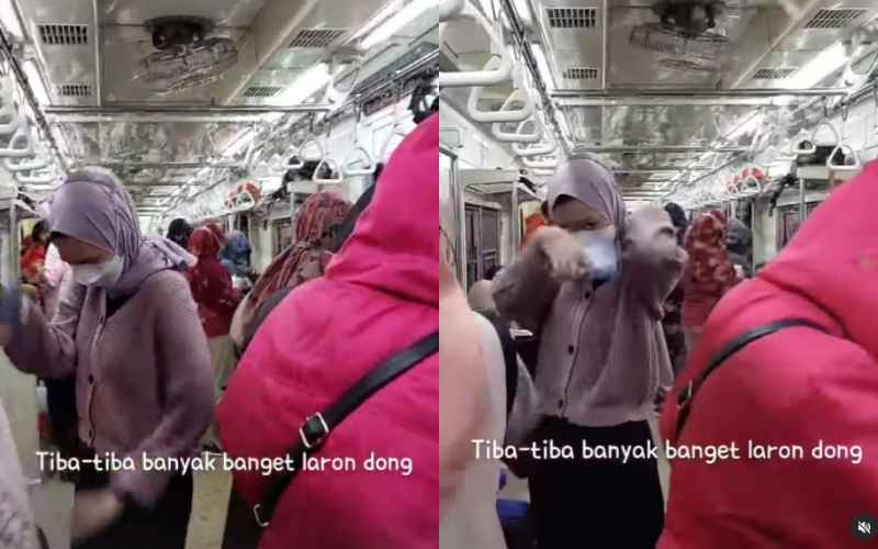 Viral! Penumpang KRL Jakarta-Bogor Panik Diserbu Kawanan Laron