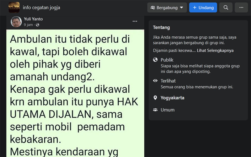 Humas Polda DIY Tanggapi Tilang Pemotor yang Kawal Ambulans: Sah, Tidak Ditilang Pun Boleh