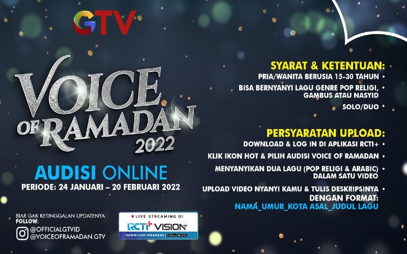 Akhi & Ukhti Wajib Ikutan! Audisi Online Voice of Ramadan 2022 Sudah Dibuka
