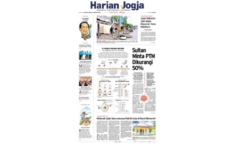 BERITA JOGJA HARI INI: Sultan Minta PTM Dikurangi 50%