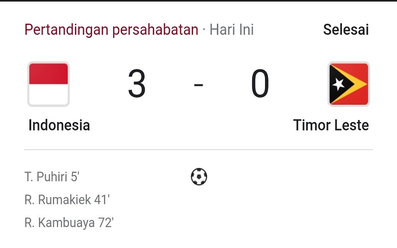 Gol-Gol Kemenangan Timnas Indonesia Dicetak Puhiri, Rumakiek dan Kambuaya