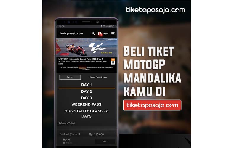 Tiket MotoGP 2022 Mandalika Berbagai Kategori di Tiketapasaja.com Habis Terjual
