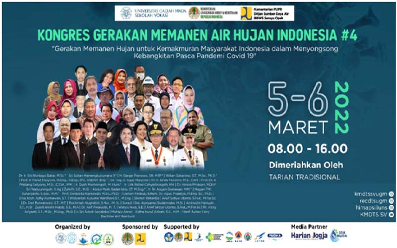 UGM Gelar Kongres Gerakan Memanen Air Hujan Indonesia #4 2022
