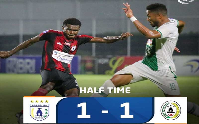 Babak Pertama, PSS Sleman Ditahan Persipura 1-1