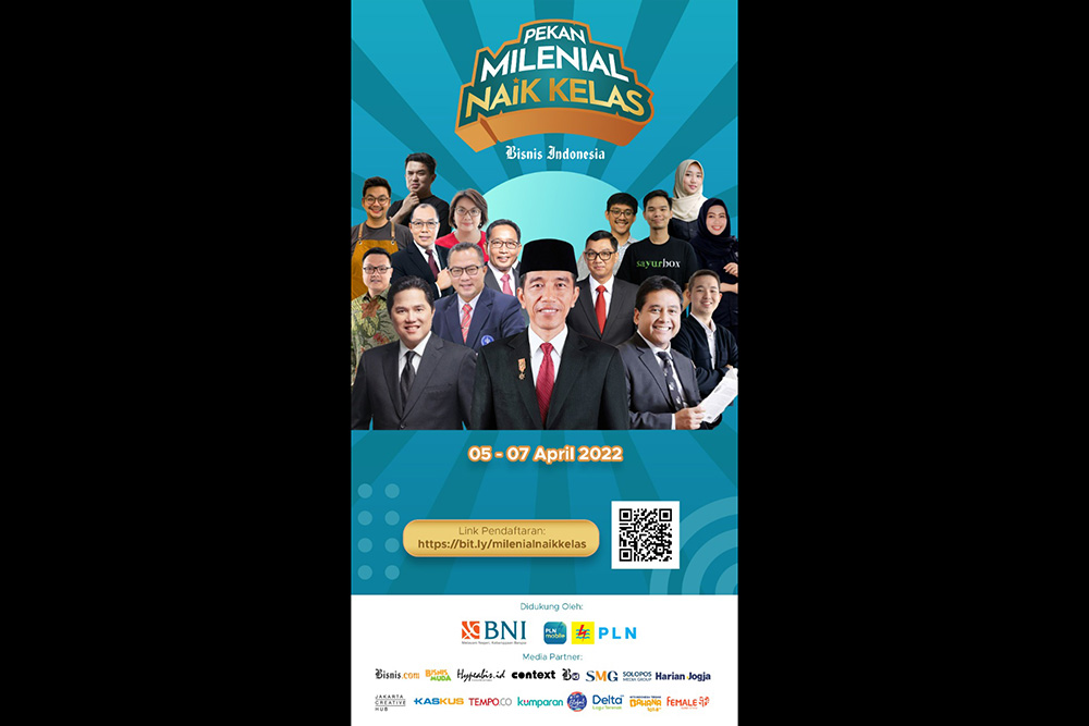 Dibuka Presiden, Bisnis Indonesia Gelar Pekan Milenial Naik Kelas pada 5-7 April 2022