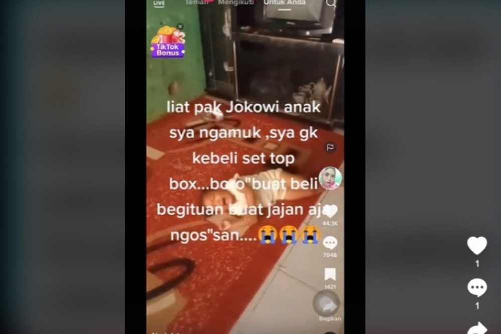 Viral di Tiktok, Bocah Nangis karena Tak Bisa Nonton TV Akibat Belum Punya STB