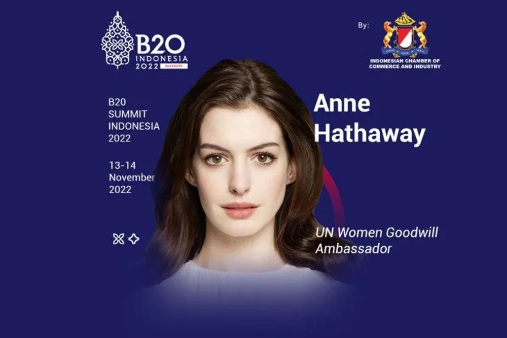 Anne Hathaway Akan ke Bali, Wakili PBB di Pertemuan B20