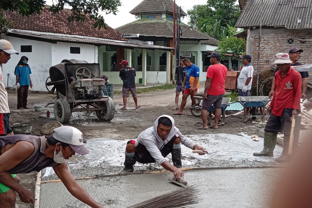 Meski Cuaca Hujan, Program Padat Karya di Bantul Berjalan Lancar