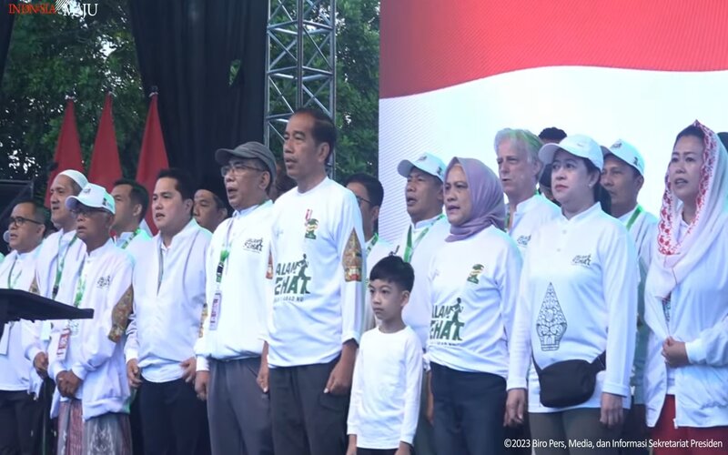 Puan dan Ganjar Ikut Jalan Sehat Acara NU Bareng Jokowi