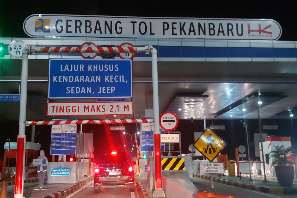 H-2 Lebaran, Jalan Tol Pekanbaru-Dumai Ramai Lancar