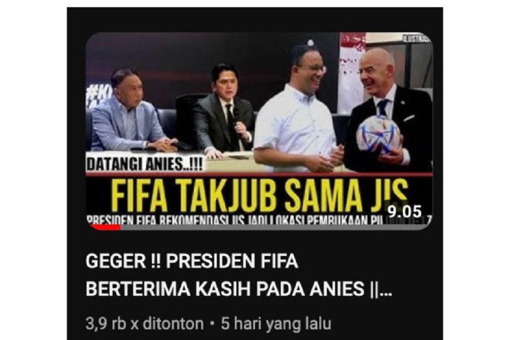 Beredar Video Presiden FIFA Takjub Pembangunan JIS dan Berterima Kasih kepada Anies, Ini Faktanya