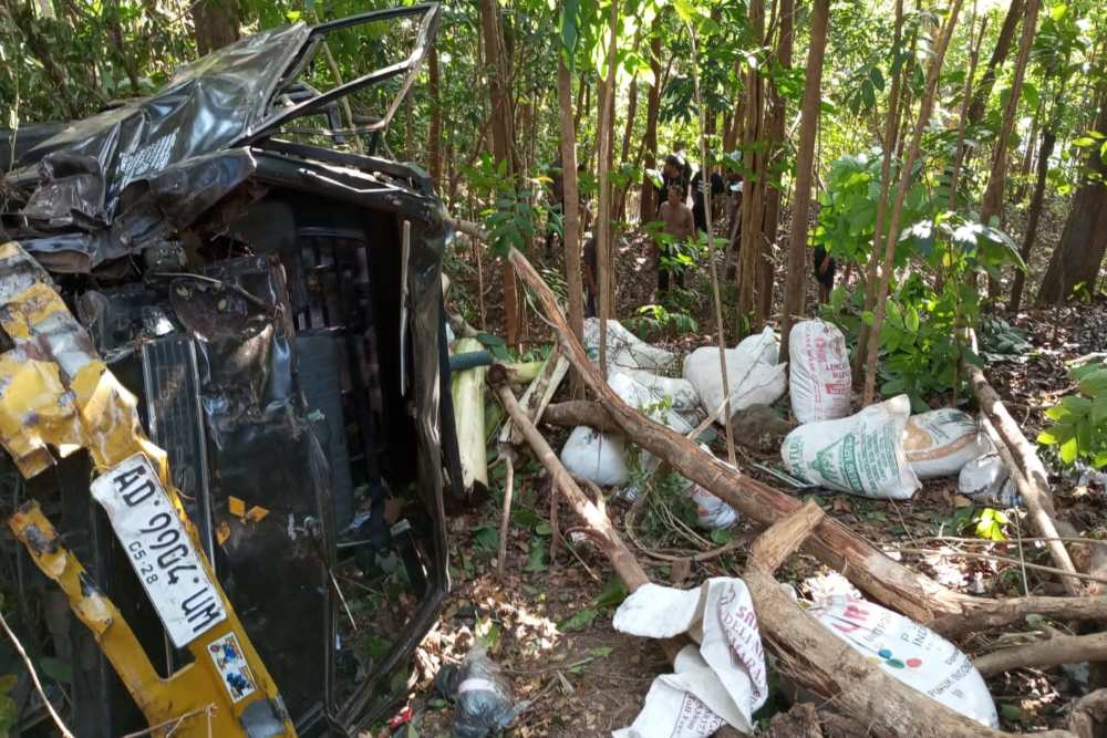 Pikap Terperosok Jurang di Dlingo, 2 Orang Patah Tulang Tangan dan Kaki