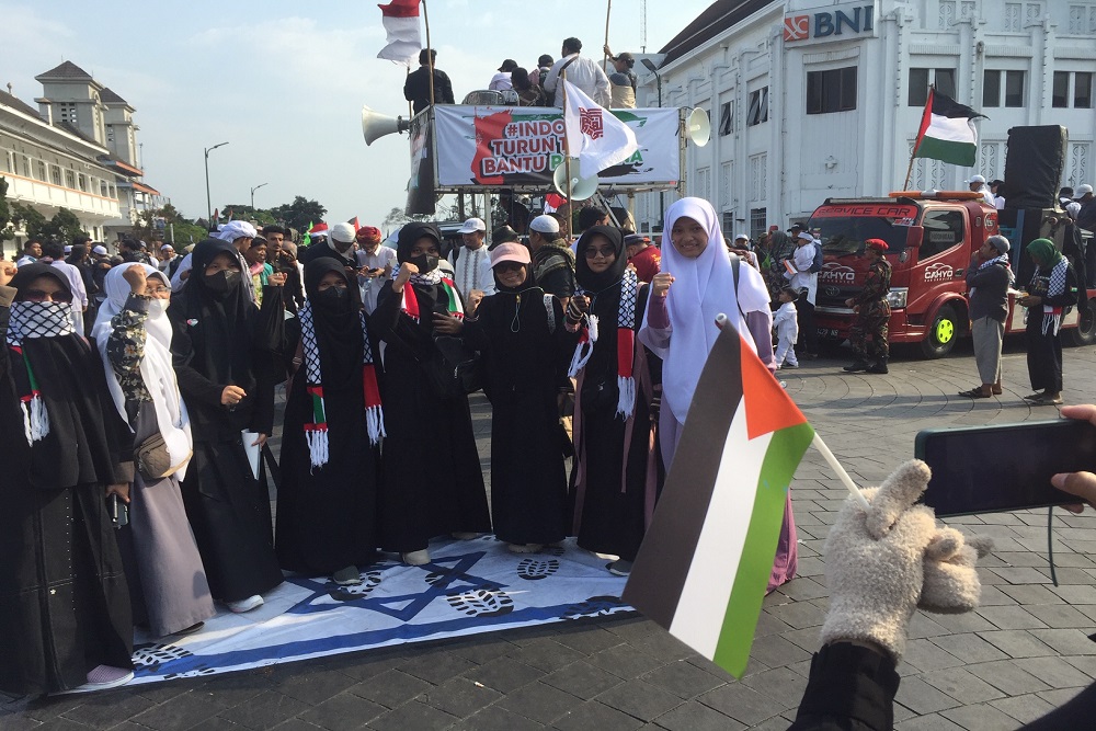 Aksi Solidaritas Palestina, Massa Penuhi Titik Nol Kilometer Kota Jogja