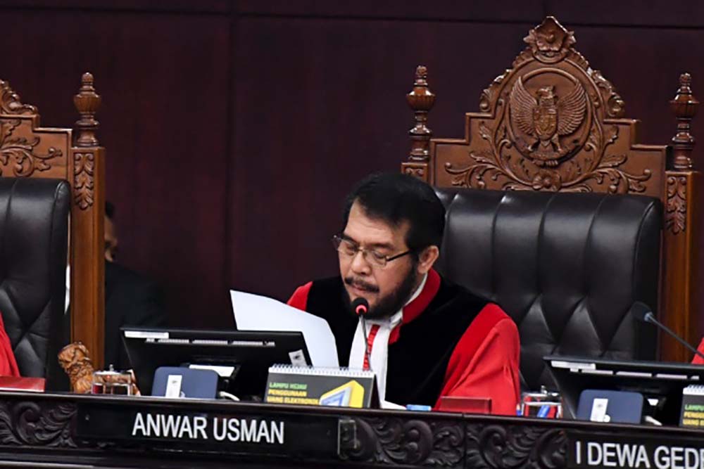 Anwar Usman Pimpin Sidang Pembacaan Putusan Uji Materi Batas Usia Capres-cawapres