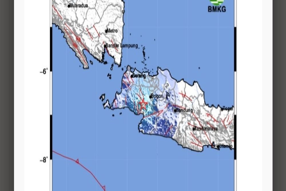 Gempa Bumi Guncang Sukabumi Jawa Barat Magnitudo 4,7 Kedalaman 5 Km Pagi Ini