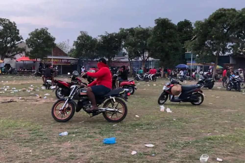 Riuh! Kampanye Ganjar di Sukoharjo Diwarnai Aksi Geber Knalpot Blombongan