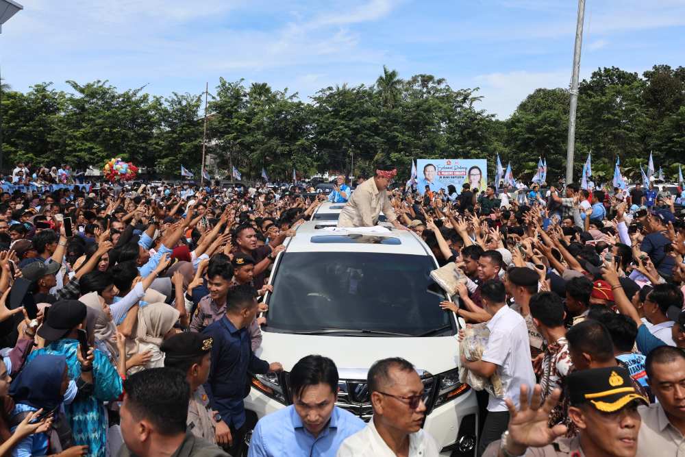 Prabowo Disambut Antusias Ribuan Massa Pendukung di Bengkulu