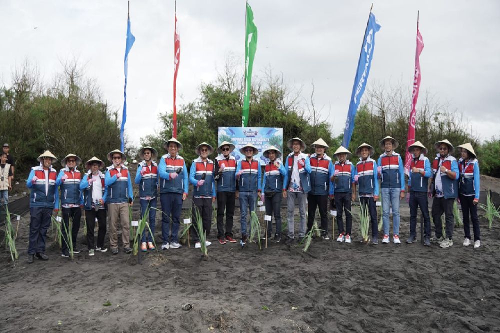 Pertamina Tanam Ratusan Pandan Laut dan Berdayakan Masyarakat Pesisir Pantai Depok Jogja, Ini Tujuannya