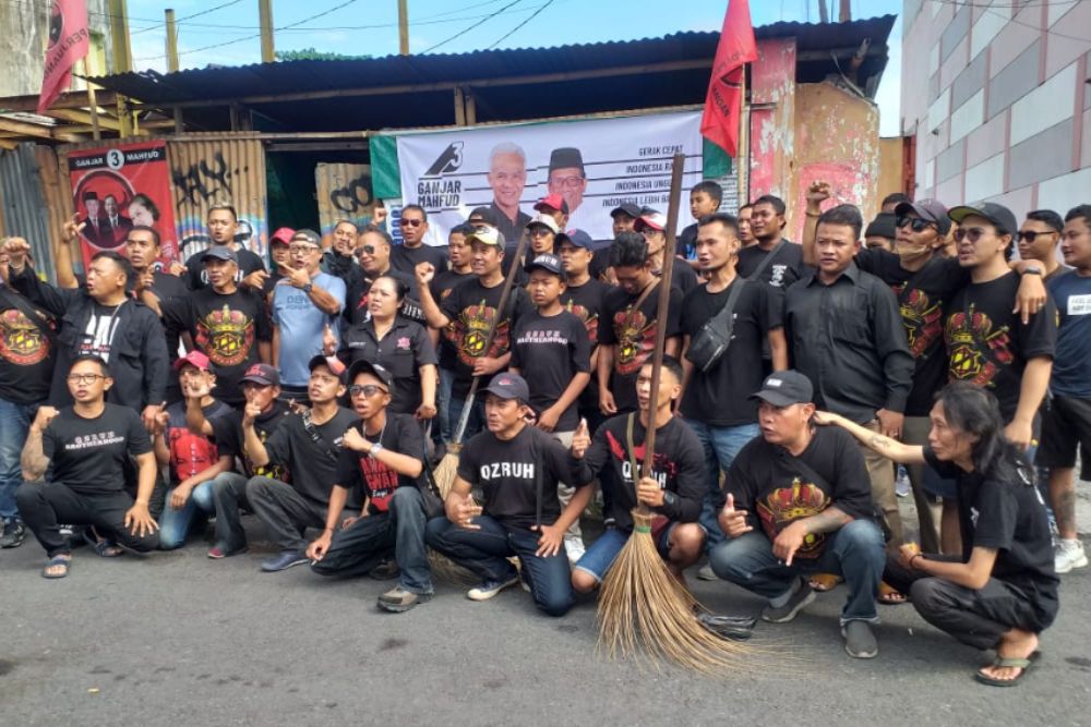 Geng Legendaris Qzruh Jogja Deklarasi untuk Ganjar-Mahfud di Jalan Urip Sumoharjo, Serukan Pemilu Jujur dan Adil