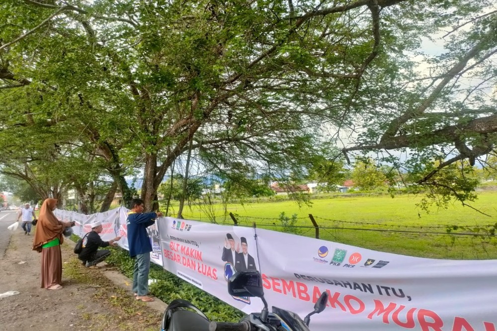 Hilang! Spanduk Anies-Cak Imin Sepanjang 60 Meter di Jalan Jogja-Wonosari Diduga Dicopot Paksa