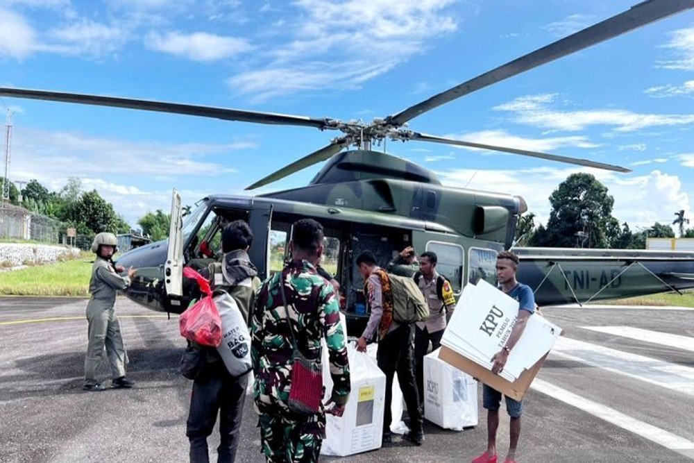 Penarikan Logistik Pemilu dari TPS di Papua Barat Gunakan Helikopter, Tak Bisa Dijangkau Jalur Darat