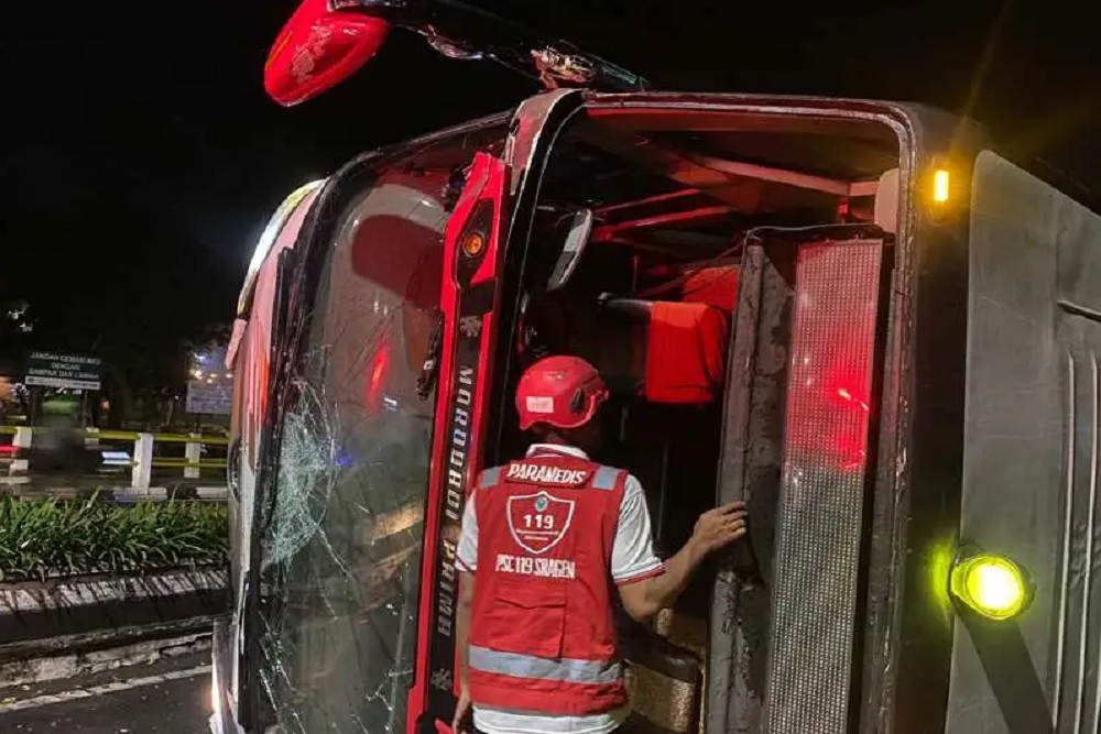 Bus Eka Surabaya-Jogja Kecelakaan, Satu Orang Terluka