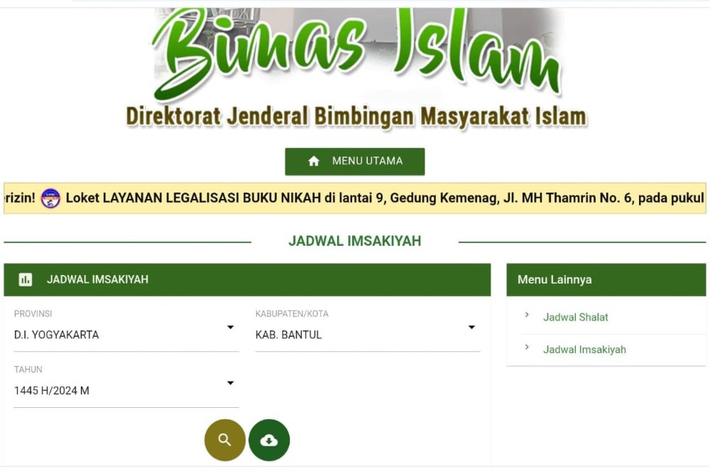 Link dan Cara Download Jadwal Imsak, Buka Puasa, Salat Tarawih Seluruh Indonesia