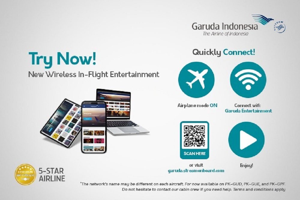 MetraMediaHub dan Garuda Indonesia Hadirkan Layanan Wireless In-Flight Entertainment di Tiga Armada