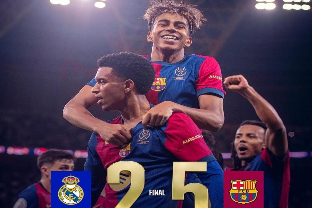  Skor 2-5! Barca Juara Piala Super Spanyol, Los Blancos Hancur Lebur