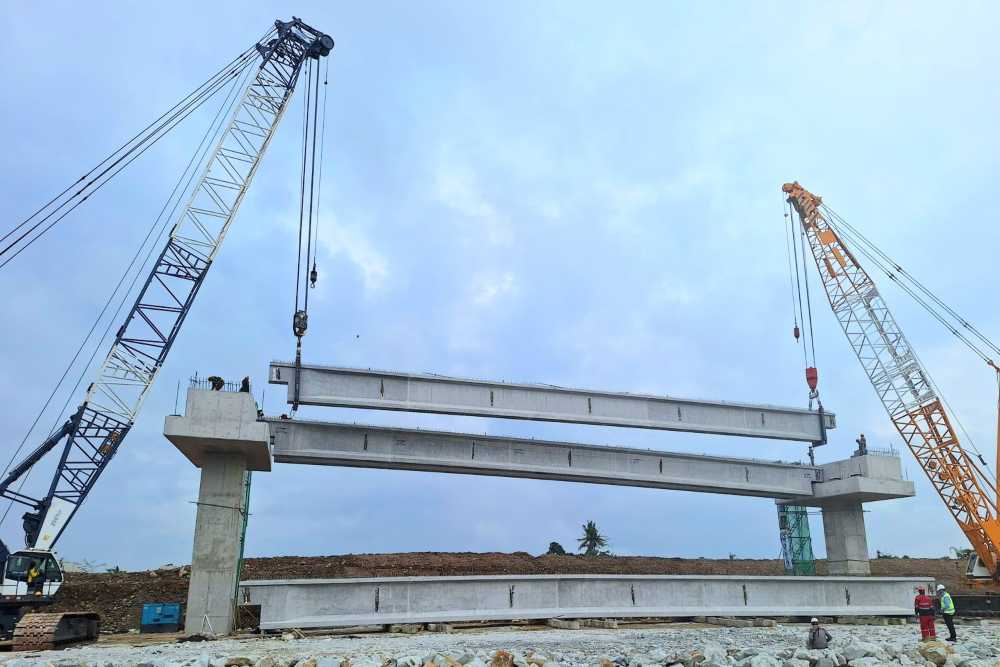 Proyek Tol Jogja-Solo Trihanggo-Junction Sleman Dikebut, Pemasangan Erection Girder Dilanjutkan