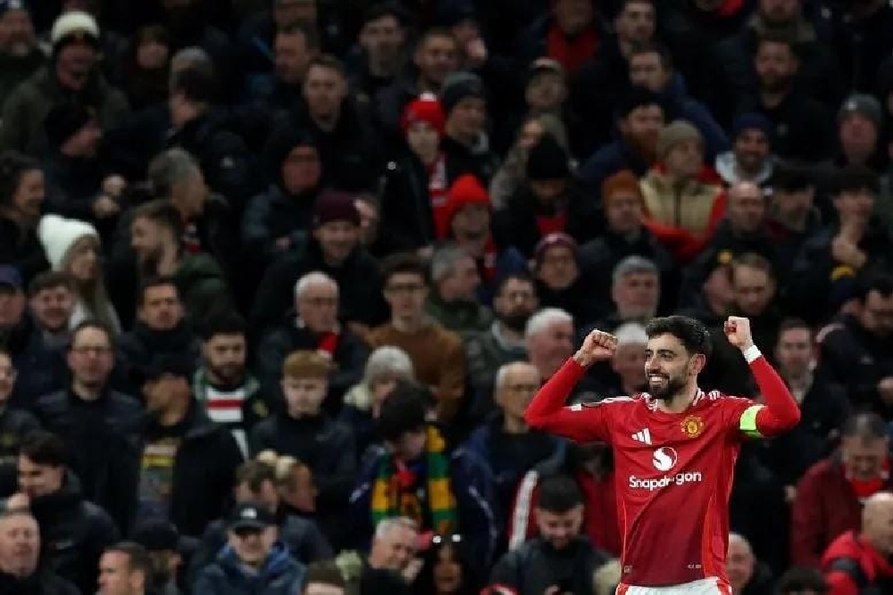 MU vs Real Sociedad Skor 4-1, Bruno Fernandes Hat-trick, Setan Merah Lolos ke Perempat Final Liga Europa