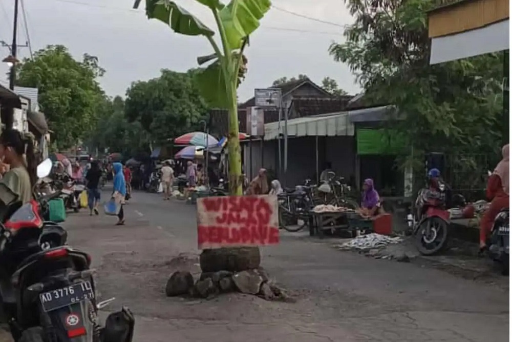 Jalur Alternatif Klaten-Gunungkidul Arah Jembatan Clongop Rusak, Waspada Kecelakaan