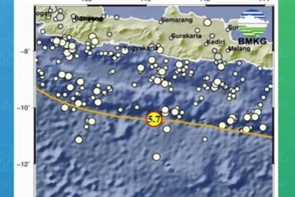 Gempa Magnitudo 5,7 Guncang Pacitan Pagi Ini