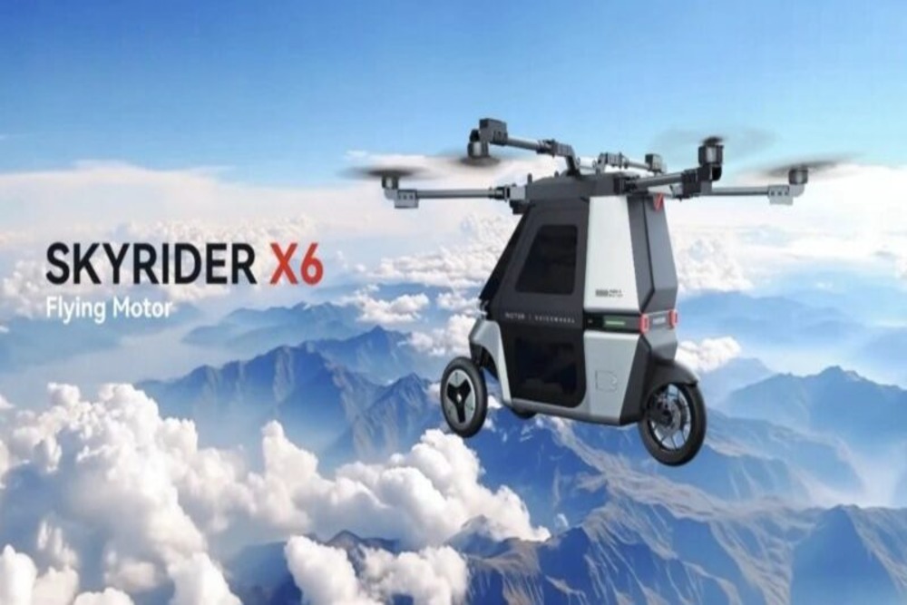 Skyrider x6, motor elétrico de três rodas que pode voar
