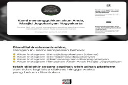Akun Instagram Masjid Jogokaryan Diblokir