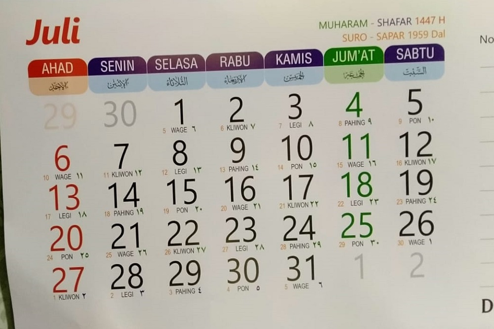 Cek Tanggal Merah dan Hari Penting di Bulan Juli 2025