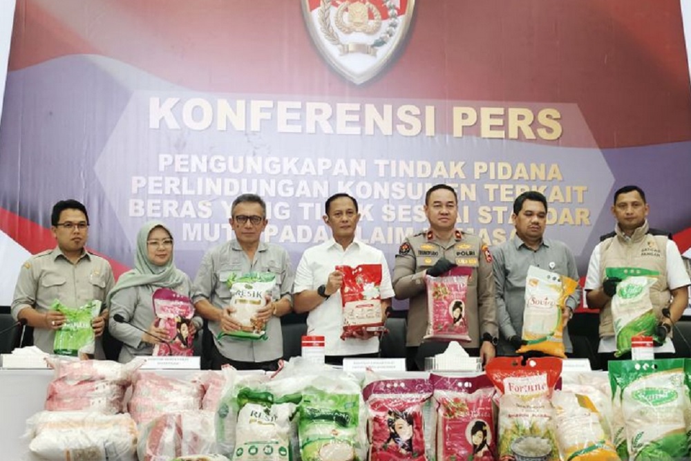 Satgas Polri Umumkan Tiga Produsen Beras Melanggar Standar Mutu