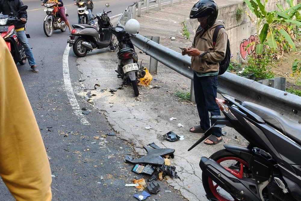 Dua Motor Adu Banteng di Jalan Jgja-Wonosari, 2 Orang Luka-luka
