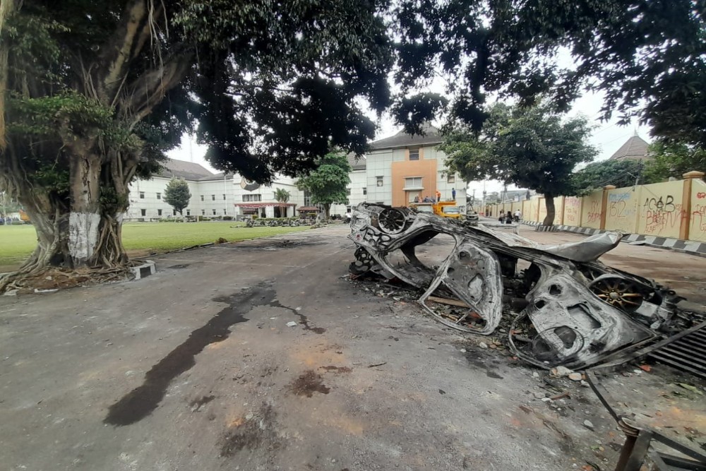 Begini Kondisi Markas Polda DIY Seusai Dibakar Massa
