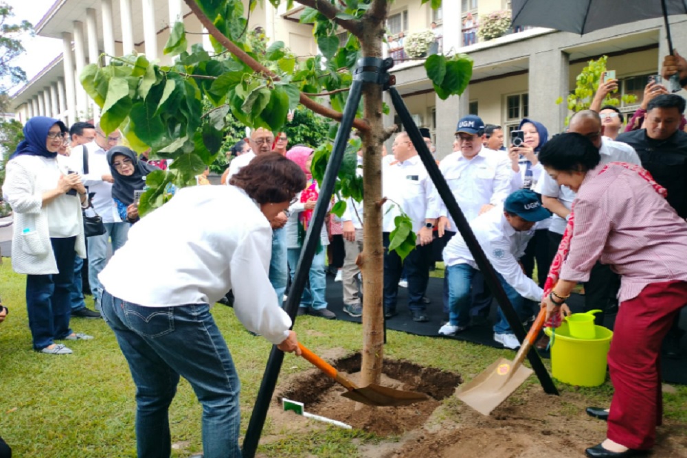 Megawati Tanam Pohon Bodhi di UGM, Dorong Riset dan Inovasi
