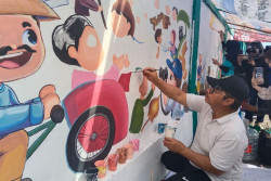 Pelajar di Jogja Ramai-Ramai Mengikuti Kegiatan Pembuatan Mural