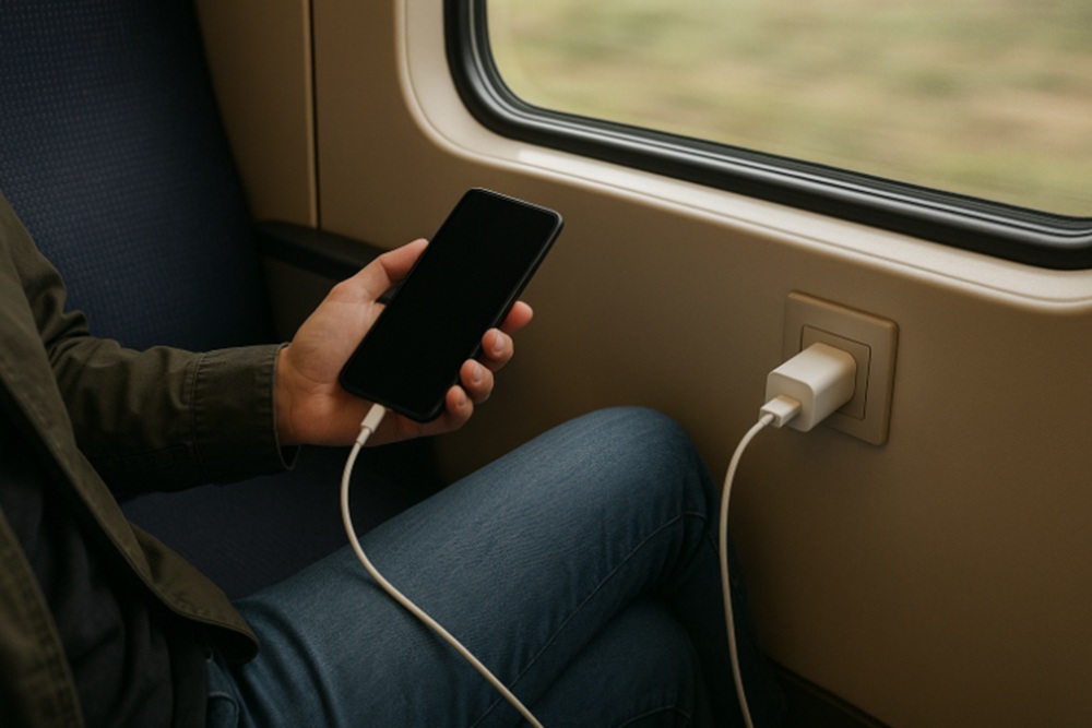 Penumpang Dilarang Cas Powerbank di Stop Kontak Kereta Api