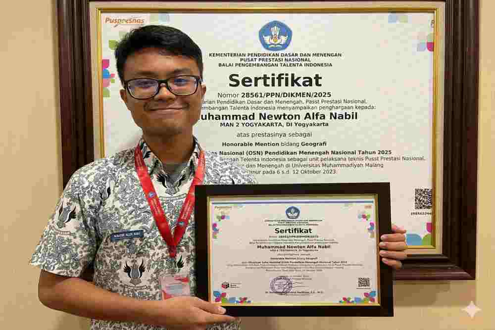 Muhammad Newton Alfa Nabil Raih Honorable Mention Geografi pada OSN