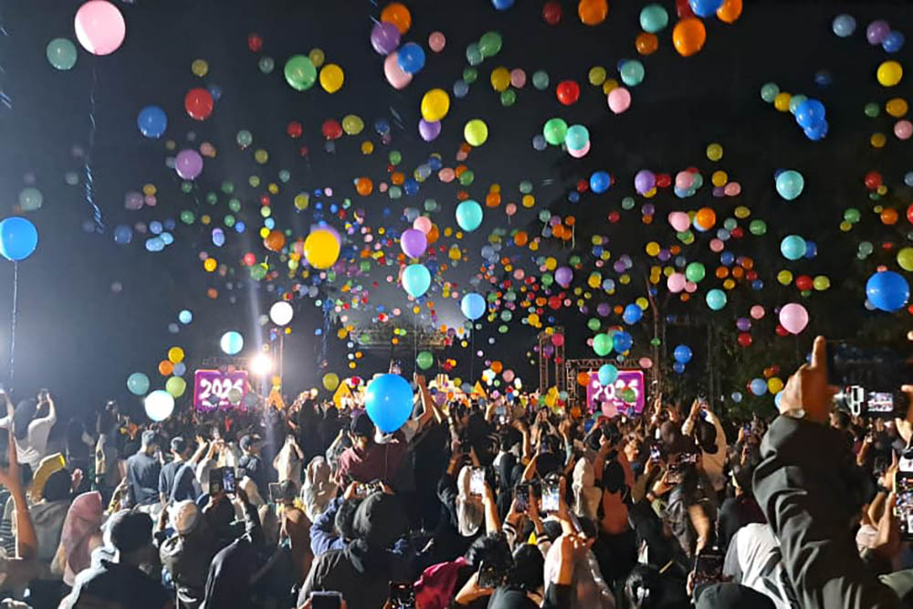 Borobudur Sambut 2026 dengan Ribuan Balon Penuh Empati