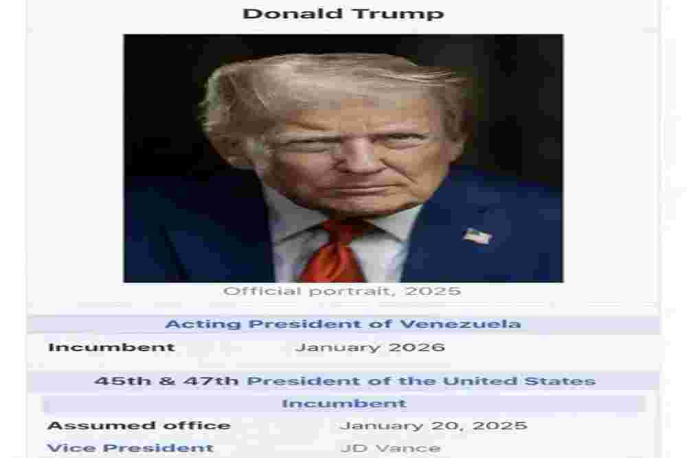 Trump Unggah Gambar Presiden Sementara Venezuela di Truth Social