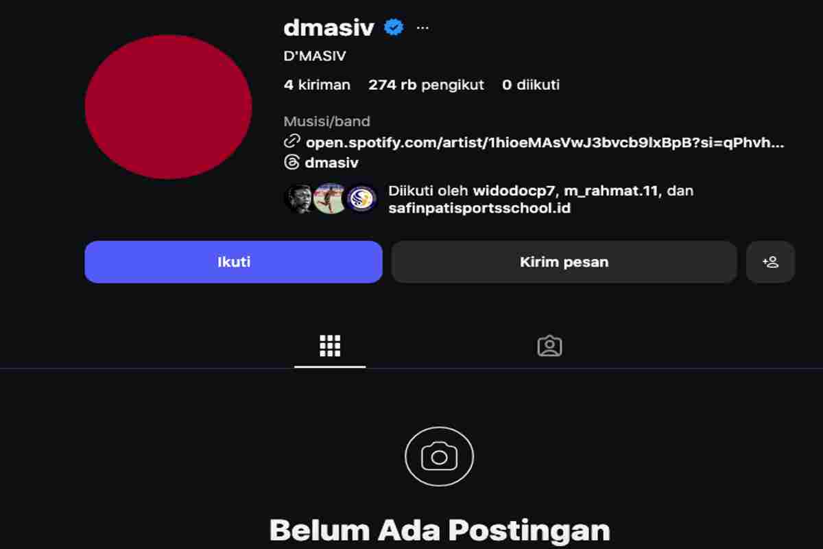 Instagram DMASIV Kosong Tanpa Unggahan, Ada Apa?