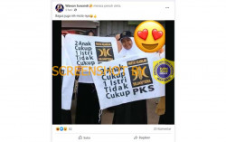 CEK FAKTA: Benarkah Kader PKS Kampanyekan '2 Anak Cukup 1 Istri Tidak Cukup'?