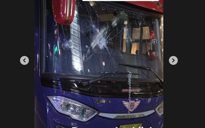 Polisi: Perusak Bus Arema 10 Suporter Asal Surabaya yang Mau ke Malioboro, 1 Orang Ditangkap