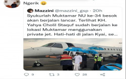 Ke Lokasi Muktamar NU, Gus Yahya Naik Jet Pribadi & Said Aqil Pesawat Komersial