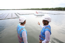 Jelang KTT G20, Menko Luhut Resmikan PLTS Terapung Milik PLN di Nusa Dua Bali 
